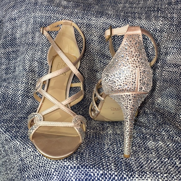 Badgley Mischka Rhinestone Dress Heels - Picture 2 of 4